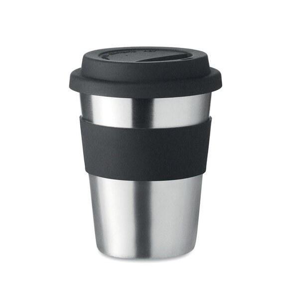 IRMUG Kompakti Teräsmuki Silikonikannella 350ml - GiftRetail MO6257