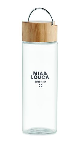 AMELAND Tyylikäs 500ml Lasipullo Bambukannella