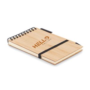 SONORABAM Eco-Friendly Bamboo A6 Notepad and Pen Set