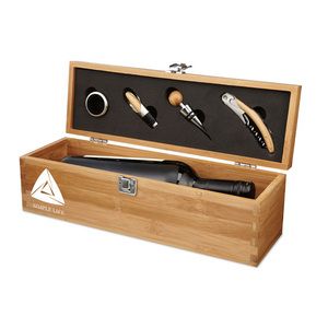 TARDOR Elegant Bamboo Wine Set with Accessories Gift Box