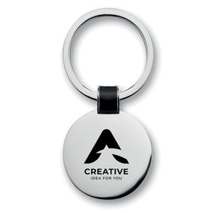 ROUNDY Elegant Shiny Nickel Round Metal Key Ring