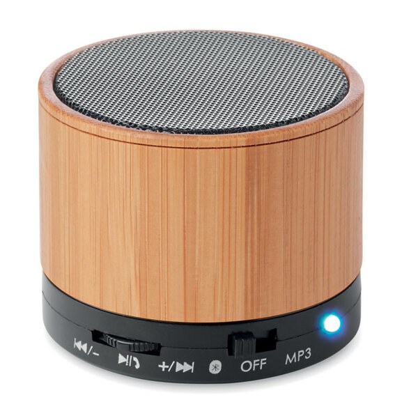 GiftRetail MO9608 - PYÖREÄ BAMBU Bambu kaiutin