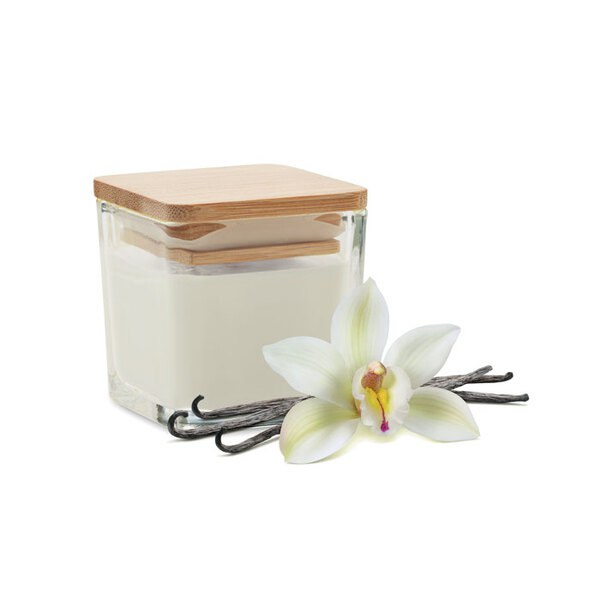 PILA Natural Scented Candle with Bamboo Lid 50gr - GiftRetail MO2235