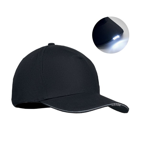 LUZCAP 5-paneelinen LED-puuvillalippis 22 - GiftRetail MO2439