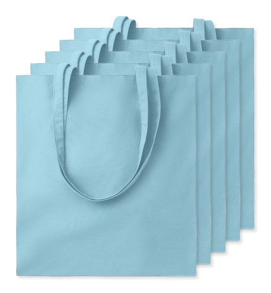 Pack of 5 GiftRetail MO9268 - COTTONEL COLOUR Eco-Friendly 140gsm Cotton Shopping Tote Bag
