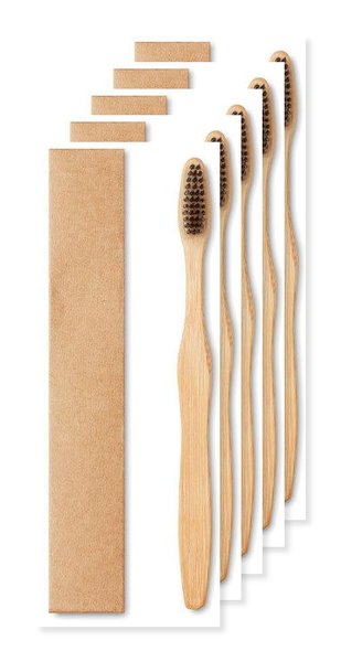 Paketti 50 kpl GiftRetail MO9877 - DENTOBRUSH Bambu hammasharja