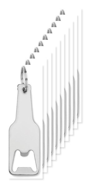 Pack of 10 GiftRetail MO9247 - BOTELIA Premium Aluminium Keyring Bottle Opener