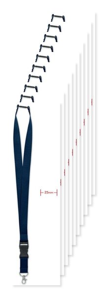 Pack of 10 GiftRetail MO9661 - WIDE LANY Premium 25mm Lanyard with Metal Hook and Safety Breakaway