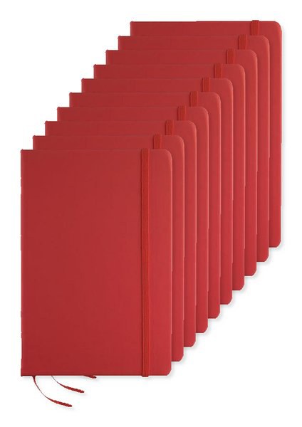 Pack of 10 GiftRetail MO1804 - ARCONOT Premium A5 Notebook with Elastic Closure