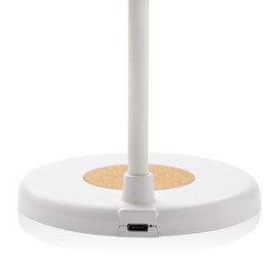 XD Collection P514.03 - Zenara RCS recycled plastic and cork 15W wireless desk lamp