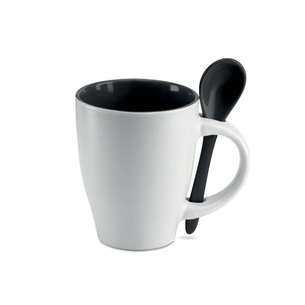 DUAL Keraaminen muki lusikalla - GiftRetail MO7344