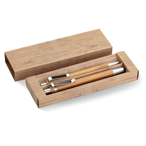 BAMBOOSET Eco-Friendly Bamboo Pen and Pencil Gift Set - GiftRetail MO8111