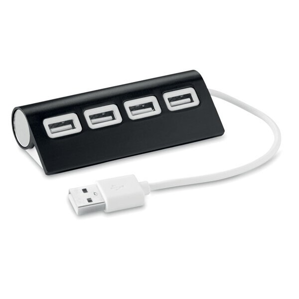 ALUHUB USB Kompakti Alumiininen 4-Porttinen USB-Hubi - GiftRetail MO8853