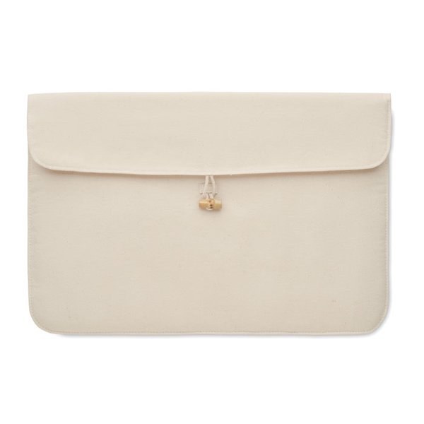 COTIN Eco-Friendly 15 Inch Cotton Laptop Pouch with Bamboo Button