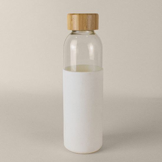 Goya 50019 - Lasipullo bambukorkilla ja silikonisuojalla, 500 ml GIN