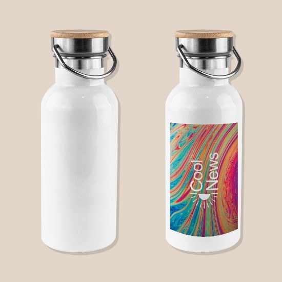 Goya 50655 - Ruostumattomasta teräksestä valmistettu 500 ml pullo bambukorkilla MILKY