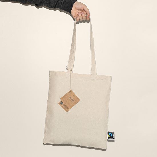 Goya 52526 - Fairtrade-puuvillakassi, 70cm kahvoilla, 180 gr/m² SCAR
