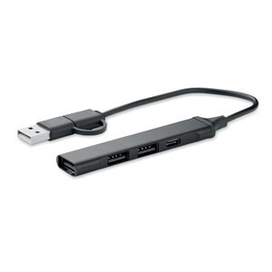 CURRENT USB 4 portin keskitin 19 cm - GiftRetail MO2294