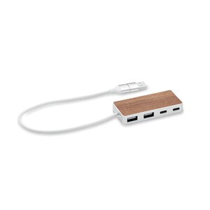 UBAH USB-keskitin 4 porttia 27,5 cm - GiftRetail MO2387