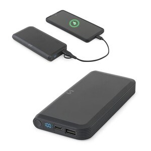 10.000 mAh power bank in recycled ABS (100% rABS) with 15W superfast wireless charger - Egotier 97214
