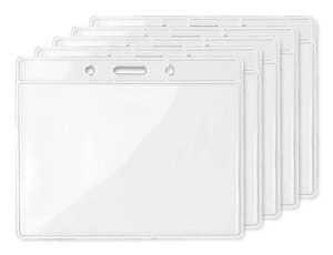Paketti 5 kpl GiftRetail MO8599 - BADGY Läpinäkyvä Nimikyltti 10x8 cm