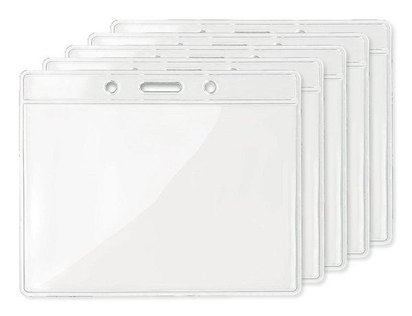 Paketti 5 kpl GiftRetail MO8599 - BADGY Läpinäkyvä Nimikyltti 10x8 cm