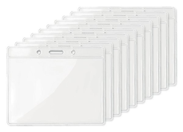 Paketti 10 kpl GiftRetail MO8599 - BADGY Läpinäkyvä Nimikyltti 10x8 cm