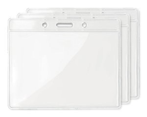Paketti 30 kpl GiftRetail MO8599 - BADGY Läpinäkyvä Nimikyltti 10x8 cm