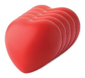 Pack of 50 GiftRetail IT3459 - LOVY Stress Relief Heart-Shaped PU Foam Squeeze Toy