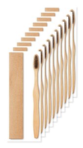 Paketti 10 kpl GiftRetail MO9877 - DENTOBRUSH Bambu hammasharja