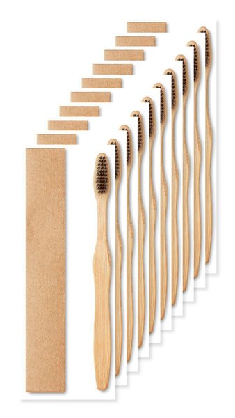 Paketti 100 kpl GiftRetail MO9877 - DENTOBRUSH Bambu hammasharja