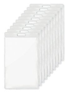 Paketti 100 kpl GiftRetail MO8600 - BADGO Läpinäkyvä Suuri Nimilappu 7,5x12,5 cm