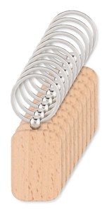 Paketti 10 kpl GiftRetail MO9774 - POTY WOOD Puinen avaimenperä