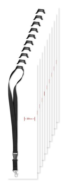 Paketti 100 kpl GiftRetail MO8595 - LANY Turvallinen Metallikoukullinen Lanyard 20 mm