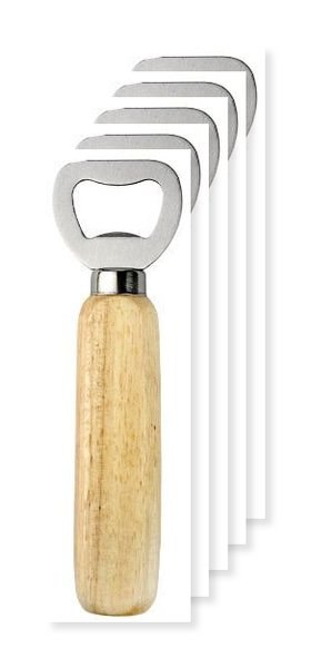 Pack of 5 Goya 38042 - Stainless Steel Opener with Wooden Handle OAK