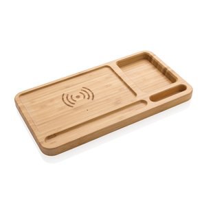 XD Collection P308.39 - Bambuinen 10W langaton laturi työpöytäjärjestelijällä