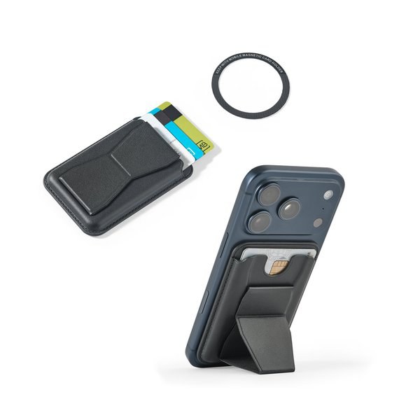Magneettinen korttikotelo PU-nahasta, helppo kiinnittää matkapuhelimen takaosaan, RFID-suojattu
